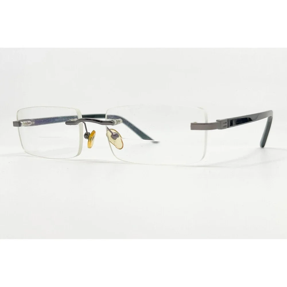 EyeBuyDirect Eyeglasses Mens Black Rimless Whistle 53-19-135 53mm